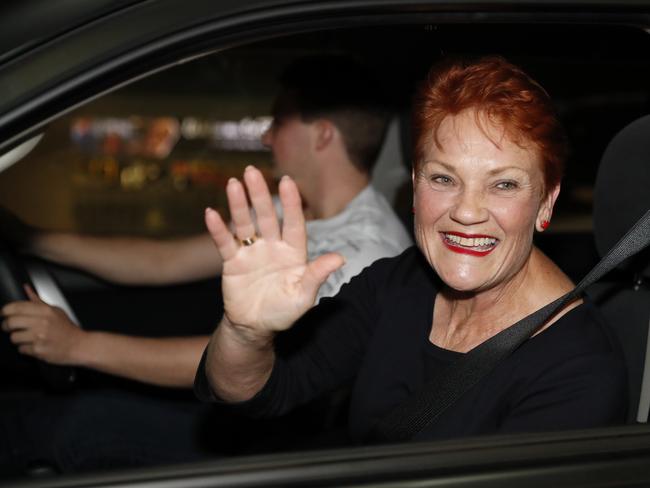 One Nation leader Pauline Hanson upon arrival from India at the Brisbane International airport in Brisbane, Sunday, November 5, 2017. Pauline Hanson attended trade talks in India. (AAP Image/Regi Varghese) NO ARCHIVING