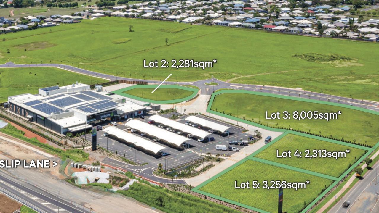 CBRE is marketing four large parcels of land surrounding the Woolworths Gordonvale Shopping Centre, with expressions of interest closing on March 30. Picture: Supplied