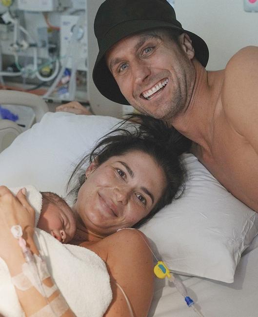 The couple on the day of their daughter’s birth.