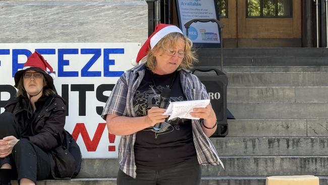 Southern suburbs mum Anne Marie Anderson shared her story at the Anti Poverty Network’s cost of living protest. Picture: Supplied