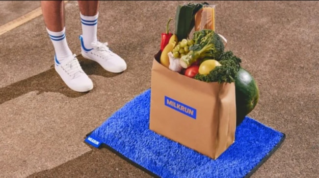 The service promises groceries can be delivered in just 33 minutes. Picture: MILKRUN