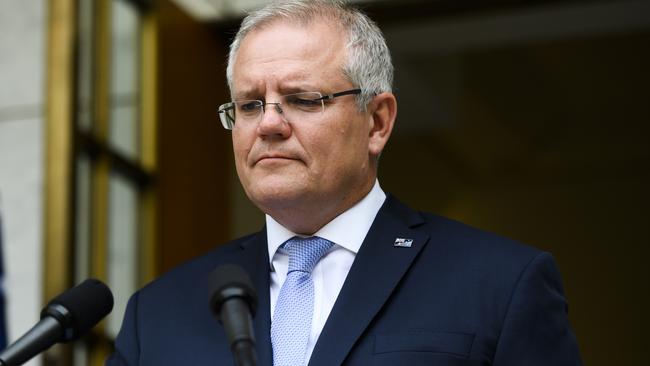 Prime Minister Scott Morrison announces additional bushfire relief funding. Picture: Getty Images