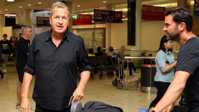 Mario Testino arriving at Sydney Airport in 2016. Picture: Jonathan Ng