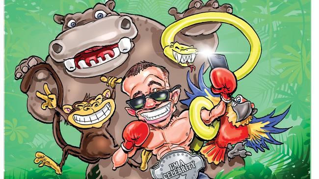 Aussie boxer Harry Garside's stint on I'm a Celebrity, Get Me Out of Here made headlines. Artwork: Scott 'Boo' Bailey.