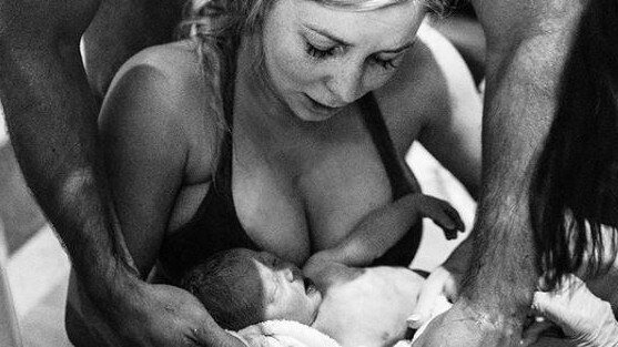 Hannah Polites, 28, shares photo of her holding new born baby born her Instagram. Monday 3 June 19.