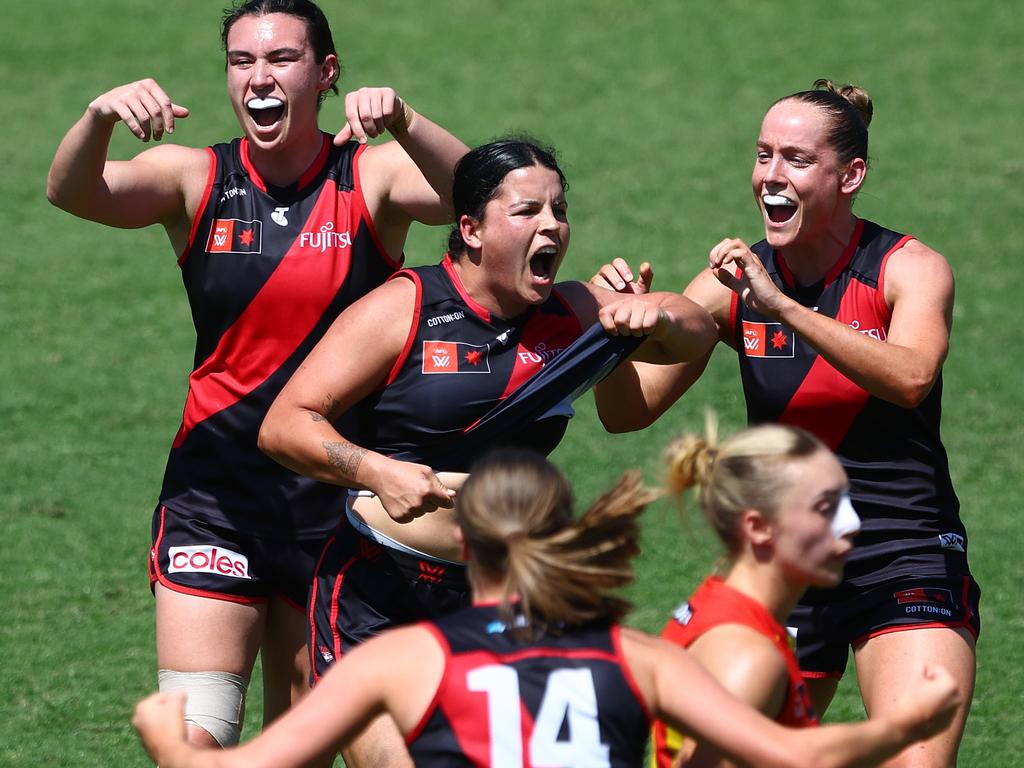 Madison Prespakis celebrates a goal and sends a message to critics of her body image. Picture: Chris Hyde/Getty Images