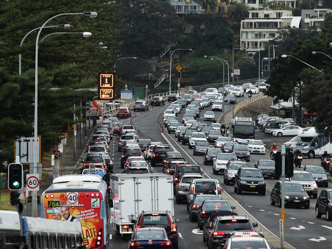 Spit Bridge is a daily bottleneck for commuters. Picture: Braden Fastier