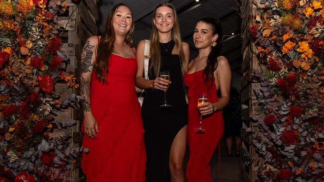 Aaliyah Lew Fatt, Isla Baker, Jenna Cubillo at the 2024 NAIDOC Ball at the Darwin Convention Centre. Picture: Pema Tamang Pakhrin