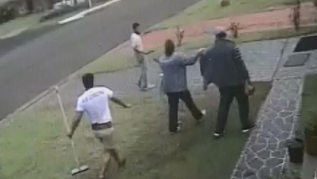 2. Residents prepare to confront the alleged attacker Ihsas Khan Picture: A Current Affair/9NEWS