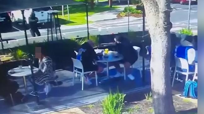 A shooter takes aim at Preston at the Keilor cafe. Picture: Supplied