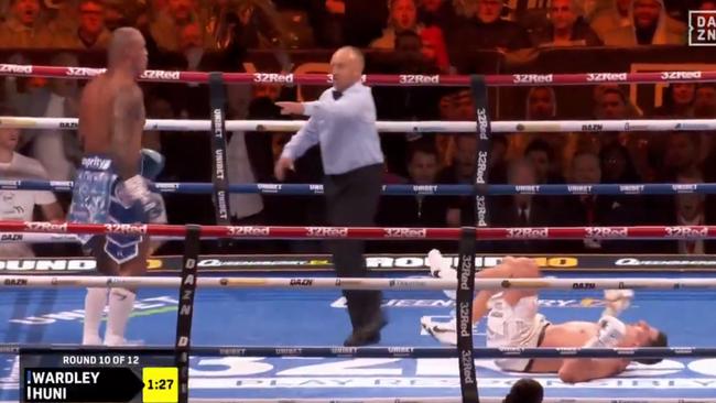 Justis Huni suffered a brutal knockout loss. Photo: DAZN.