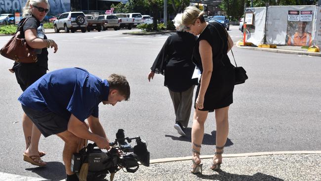 Darwin real estate agent Suzi Milgate fronts court charged with assaulting former Chief Minister Natasha Fyles at the Nightcliff Markets with a cream pie in September 2023. Picture: Elise Graham