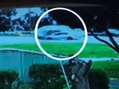 CCTV captures the moment the car slams into the van. Picture 9 News.JPG