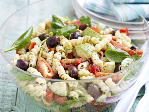 Pesto pasta salad.