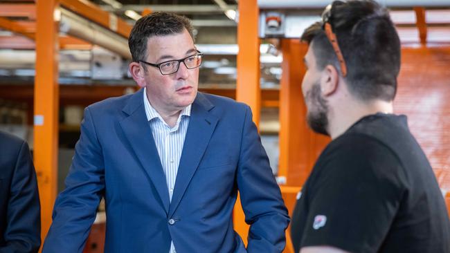 Victorian Premier Daniel Andrews announcing more money for Suburban Rail Loop. Picture: Sarah Matray