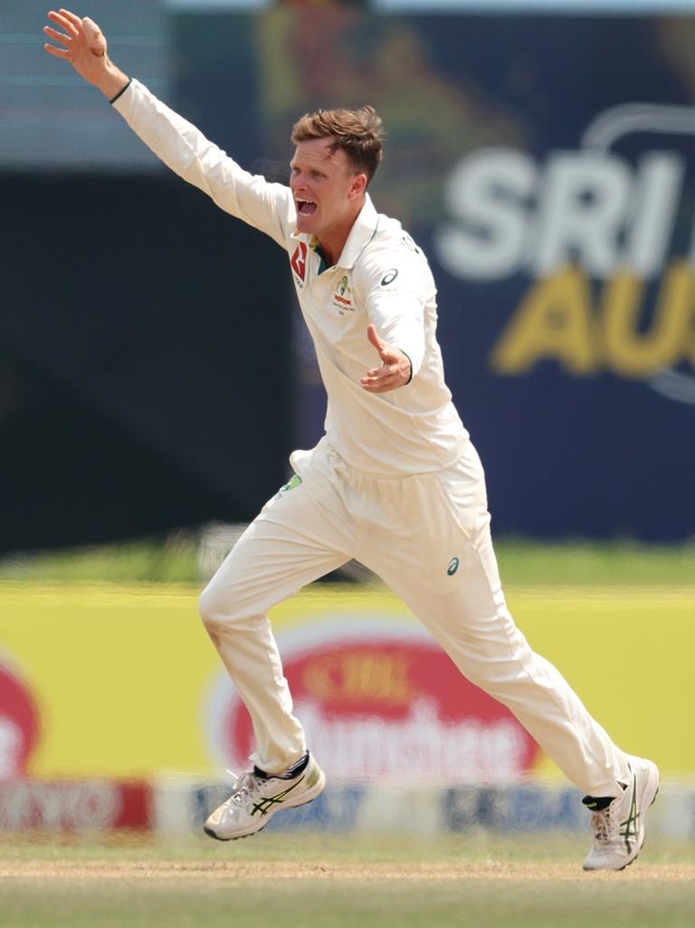 Matthew Kuhnemann strikes again in the second Test. Photo by Robert Cianflone/Getty Images.