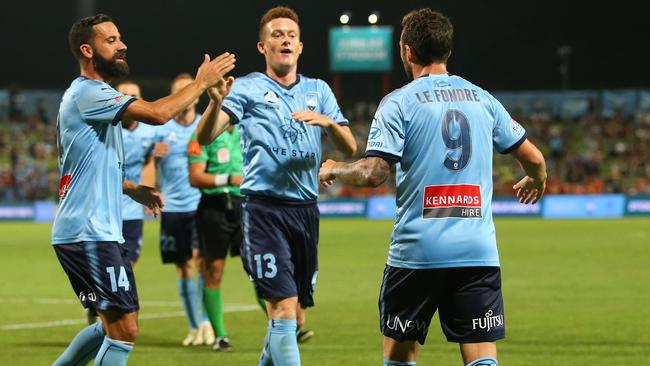 Adam Le Fondre celebrates a goal with teammates. Picture: Getty Images