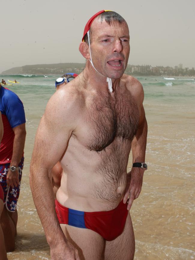 Former PM Tony Abbott famously loved swimming and competing in budgie smugglers.