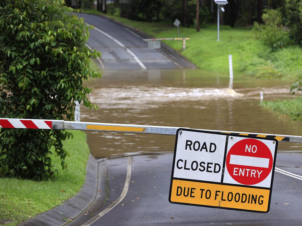 Road closures in the Gold Coast hinterland after flooding. Picture: Adam Head