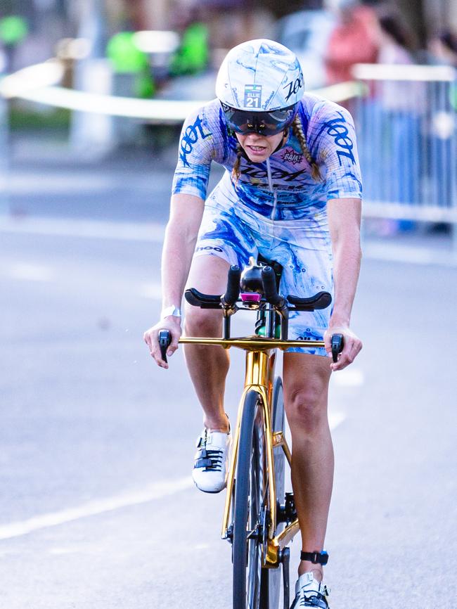 Ironman 70.3 Tasmania womenÃ•s professional winner, Ellie Salthouse. Picture: Linda Higginson