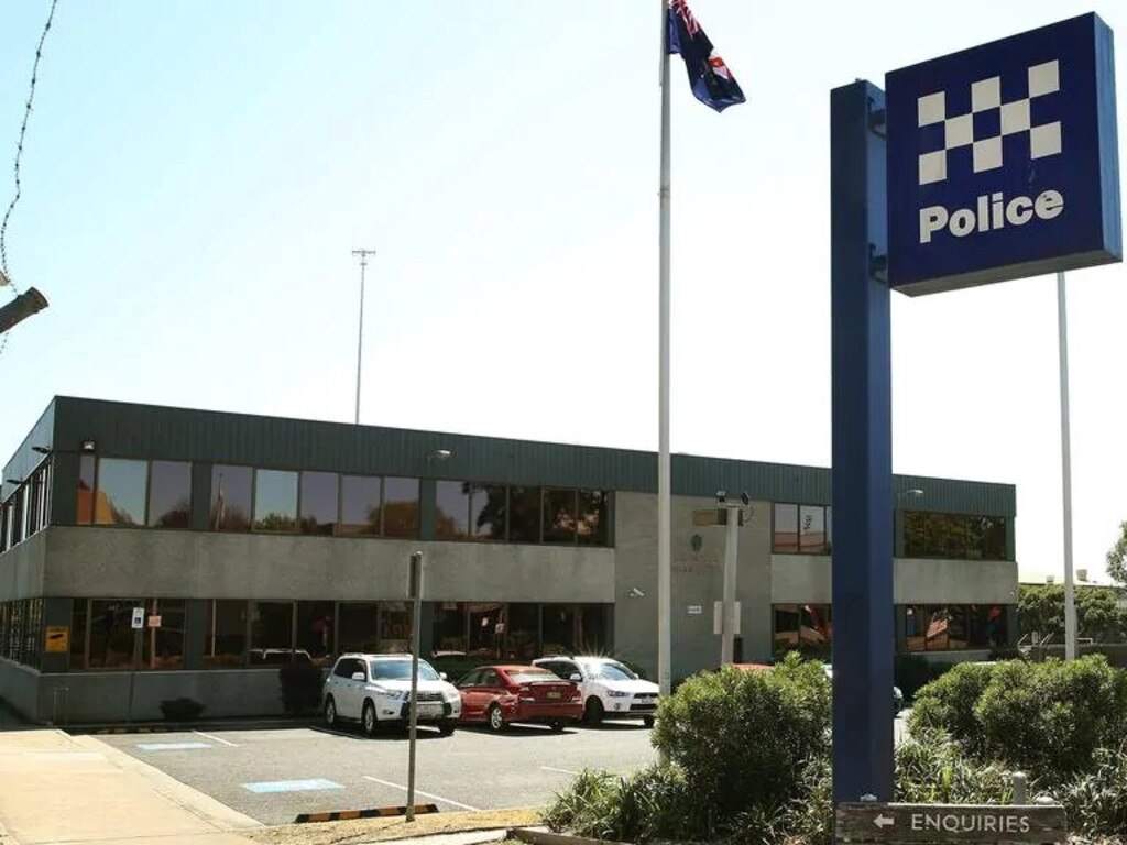 Campbelltown Police Station is directly opposite a service station which was allegedly robbed at knifepoint on Saturday.