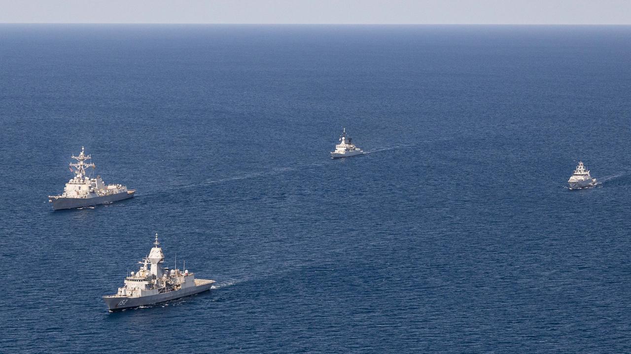 Warships in formation and on course. Picture: Department of Defence.