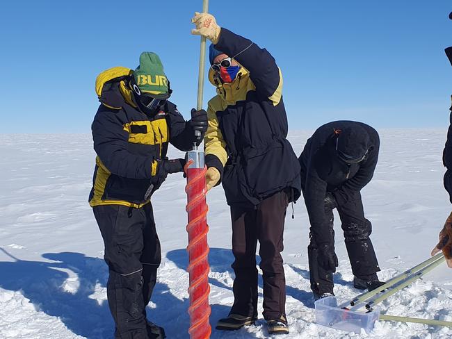 Ice coring. Picture: Supplied/Rob Dickson