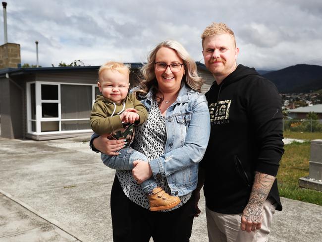 The Kingston family at the home they sold in spring. Picture: NIKKI DAVIS-JONES