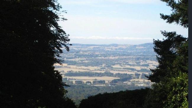 The view from Linday Fox’s Mount Macedon estate.