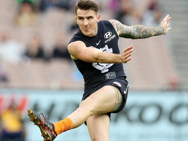 Aaron Mullett in action for Carlton. He has signed at Mooroolbark as a playing assistant coach. Picture: Michael Klein