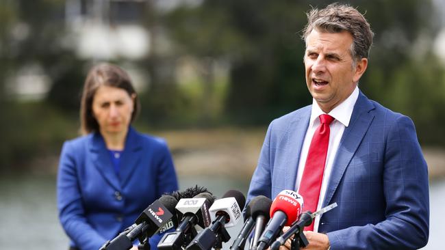 Former Minister for Transport and Roads Andrew Constance discusses the future of the Sydney Gateway Project in November 2020. Picture: NCA NewsWire / Gaye Gerard