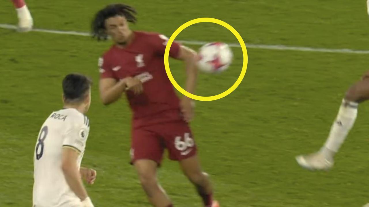 There was supposedly a handball in the build-up for Liverpool's first goal. Picture: Supplied