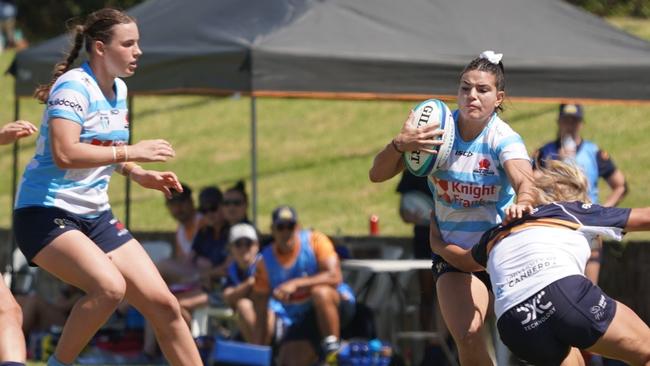 Waratahs players preparing for the Super W in a trial match. Picture: Supplied