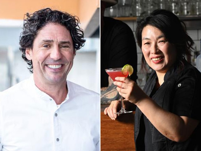 Virginia Cheong - the owner of Homebush’s Cafe Tabouli, right, has named one of her new cocktails "The Colin" after celebrity chef Colin Fassnidge's Kitchen Nightmares makeover. Pictures: News Corp