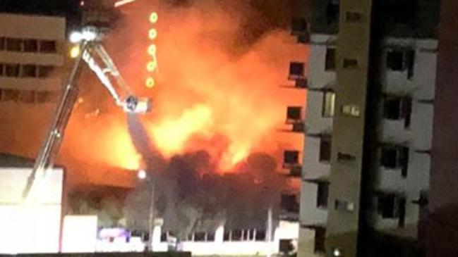 The blaze at Darwin RSL overnight. PIC SUPPLIED