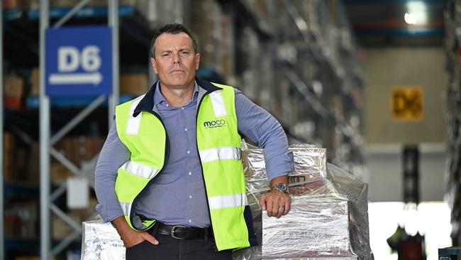 MOCO Food Services managing director Mike Peberdy, in their huge facility in Wacol, Brisbane. Peberdy is unhappy with the federal government's energy policy after his bills have increased by 50 per cent. Picture: Lyndon Mechielsen/The Australian