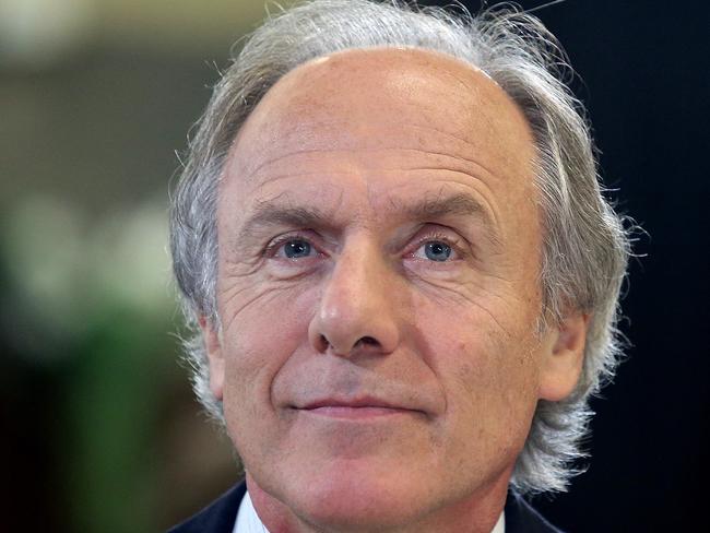 AustraliaÕs Chief Scientist, Dr Alan Finkel, listening to Dr Larry Marshall, Chief Executive of CSIRO speak at The National Press Club in Canberra. Picture Kym Smith