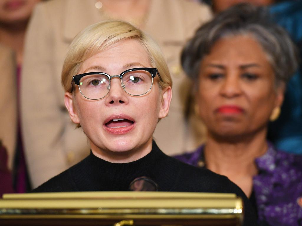 Michelle Williams speaks at an event to celebrate the Paycheck Fairness Act on Equal Pay Day at the US Capitol in Washington, DC. Picture: Mandel Ngan / AFP 