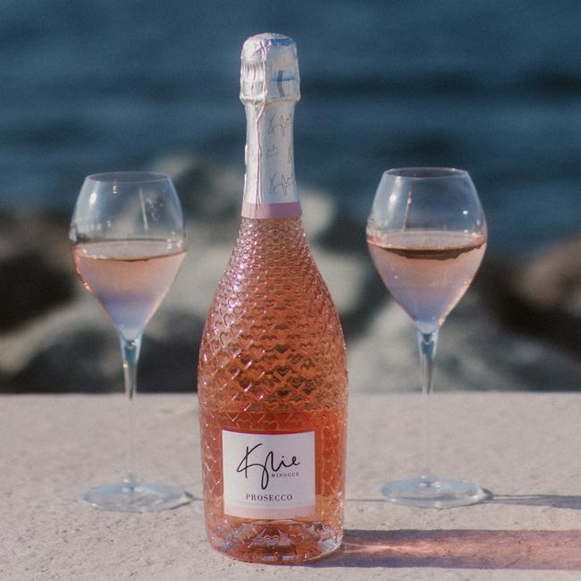 Kylie’s Prosecco Rose is already a top-seller in the UK. Picture: Julie Valentin