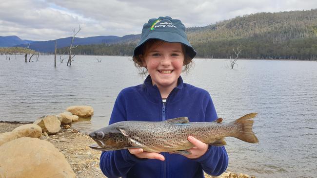 Fiona Batterham with the winning tagged trout