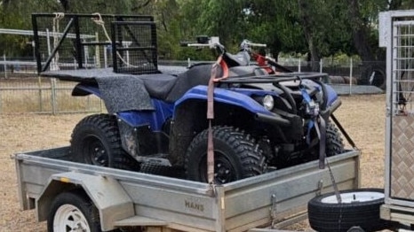 A stolen ATV was located in Roma by Queensland Police earlier this year following community assistance in locating the missing ATV quad bike. Picture Supplied.