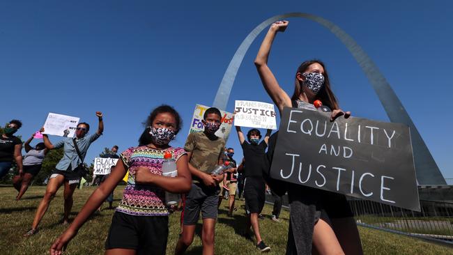 Young children at a Black Lives Matter protest in St Louis, Missouri. Picture: AP