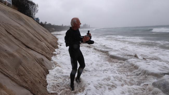 Byron Bay’s Main Beach has been swallowed by enormous swells.Picture: Jason O'Brien