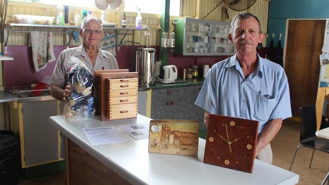 Kingaroy Men's Shed vice president Eric Ford with president Chris Price. Photo: Laura Blackmore