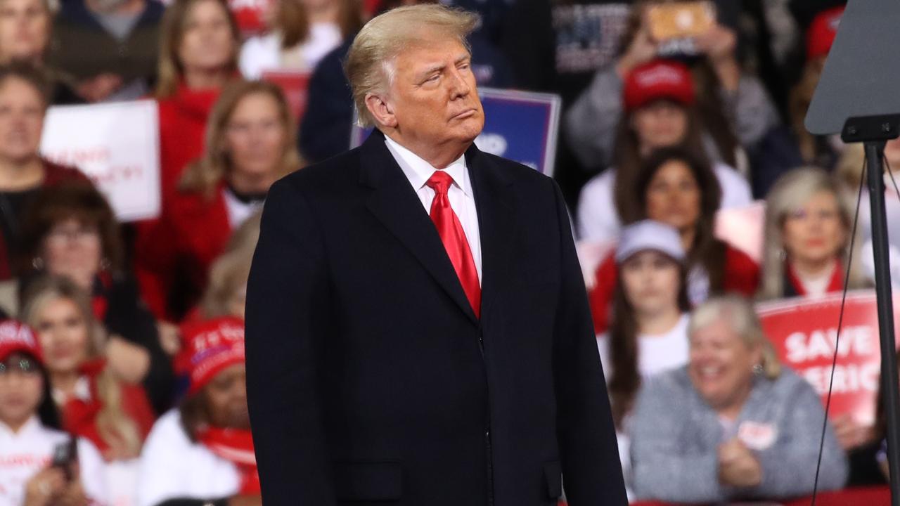 Donald Trump at today’s rally in Georgia. Picture: Spencer Platt/Getty Images/AFP