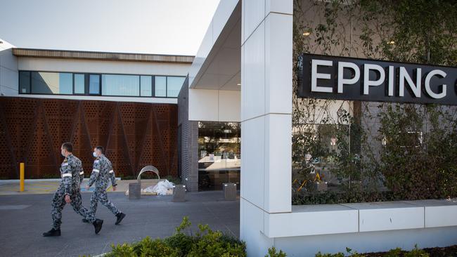 ADF medical personnal attend to residents at Epping Gardens Aged Care facility. Picture: Paul Jeffers