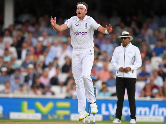 Stuart Broad reacts Picture: AFP