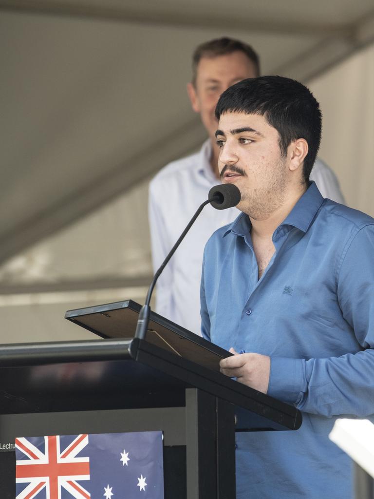 W. H. Groom Centenary of Toowoomba Scholarship winner Farhan Khudir. Australia Day celebrations at Picnic Point in Toowoomba. Picture: Nev Madsen.