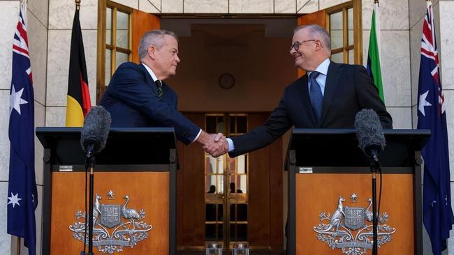 Prime Minister Anthony Albanese with Bill Shorten.