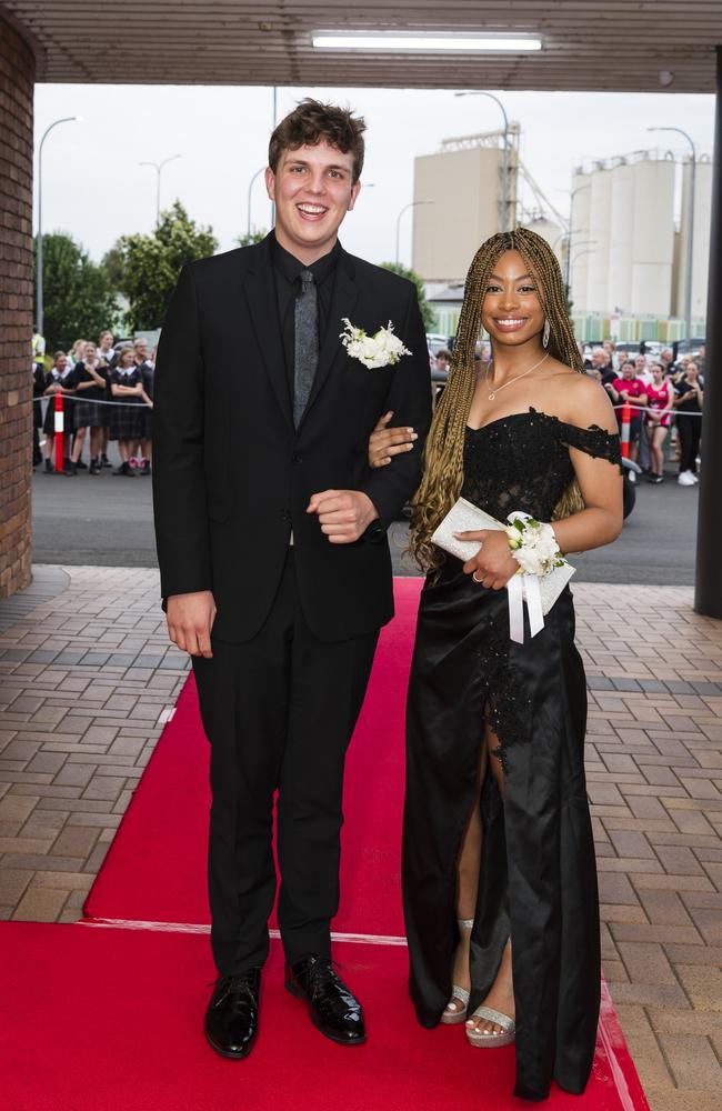 Samuel Freer and Nia Saleh at Toowoomba Grammar School formal at Rumours International, Wednesday, November 15, 2023. Picture: Kevin Farmer